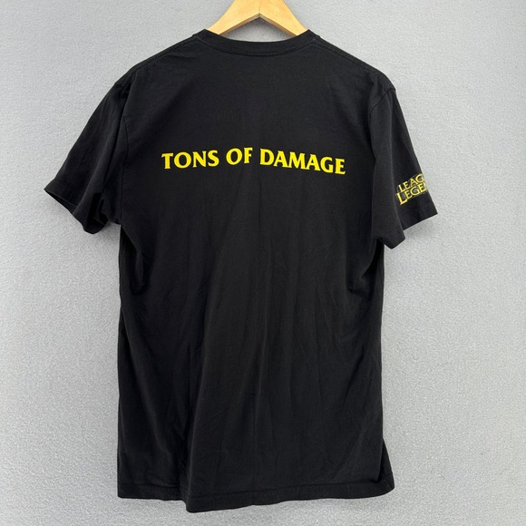 League of Legends TONS OF DAMAGE Trinity Force Black T-Shirt SZ L Gamer Computer - Picture 7 of 8